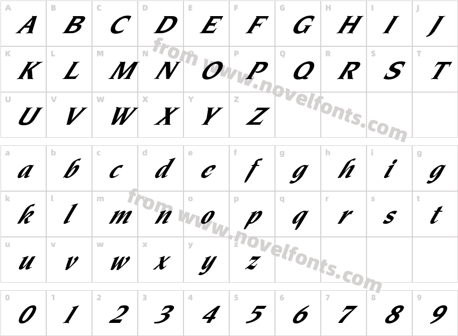 FZ ROMAN 7 ITALICCharacter Map