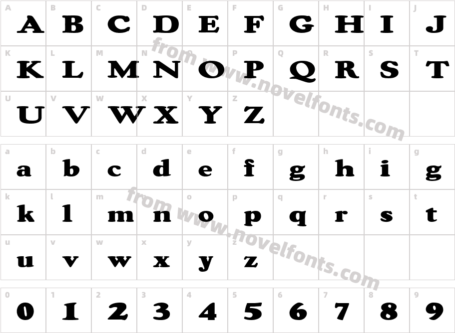 FZ ROMAN 8 EXCharacter Map