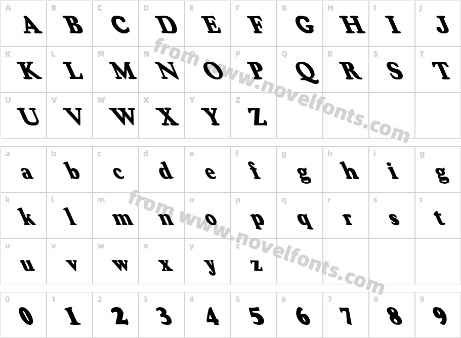 FZ ROMAN 8 LEFTYCharacter Map