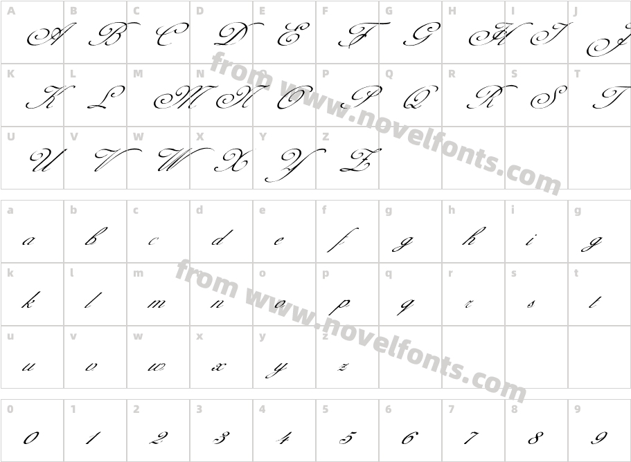 FZ SCRIPT 1 ITALICCharacter Map