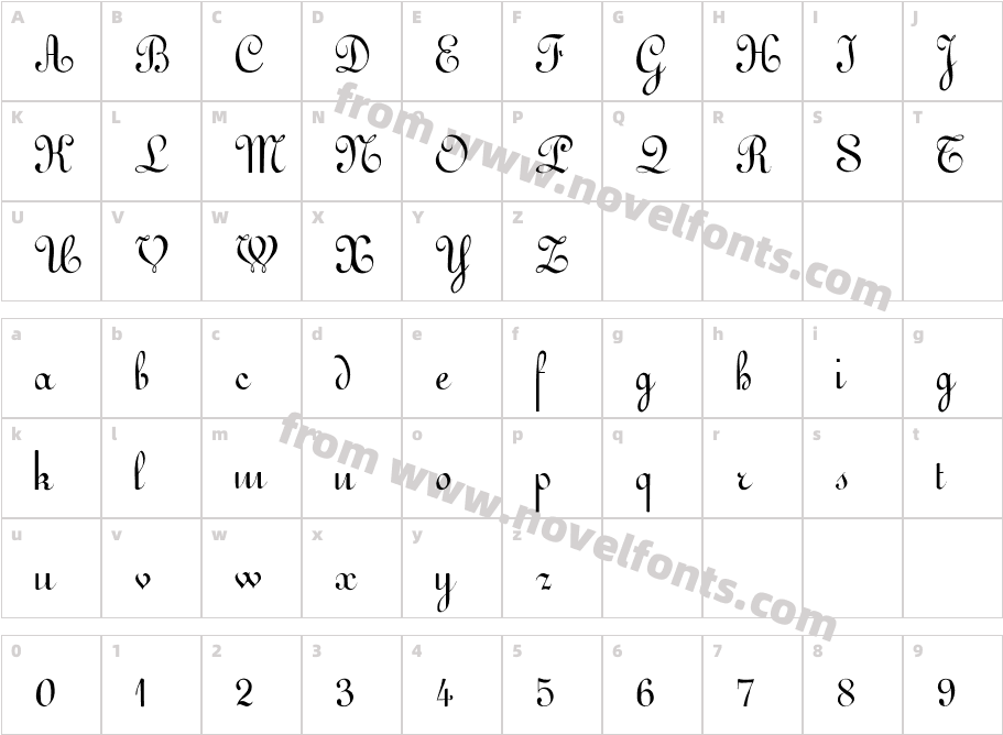 FZ SCRIPT 11Character Map