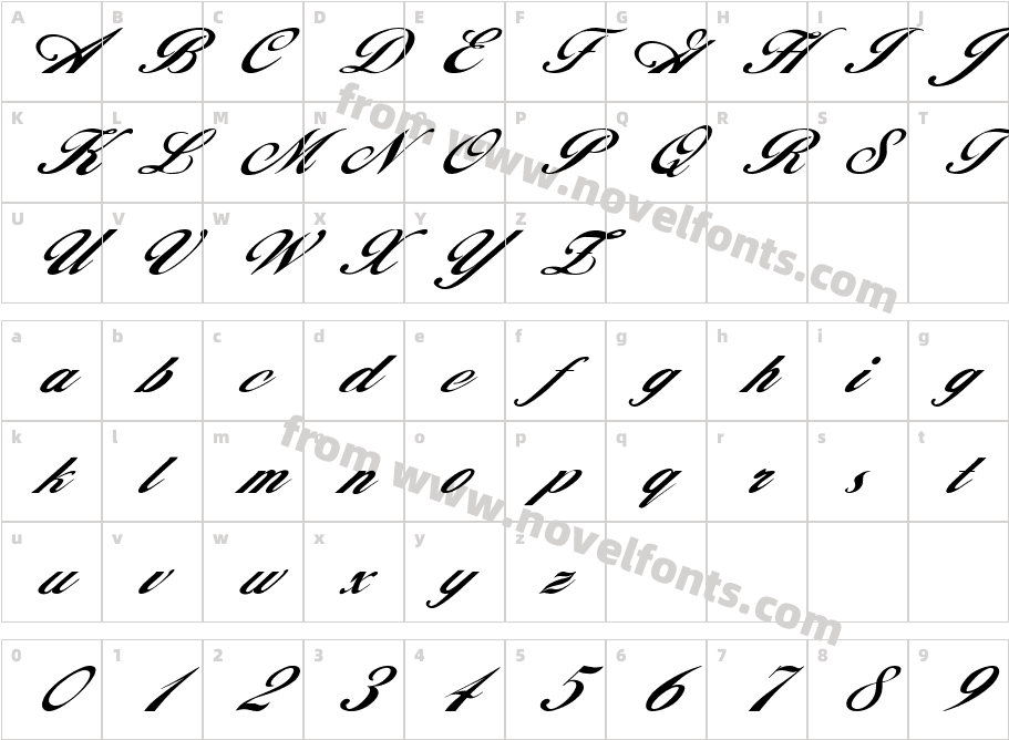 FZ SCRIPT 12 ITALICCharacter Map