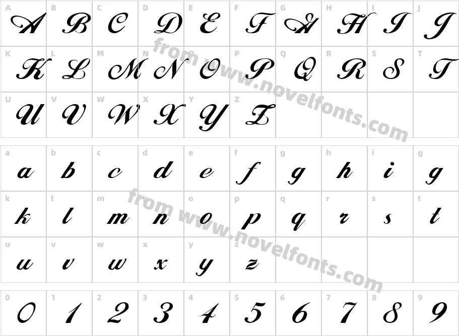 FZ SCRIPT 12Character Map