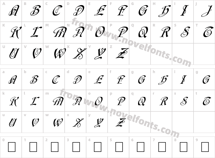 FZ SCRIPT 14 ITALICCharacter Map