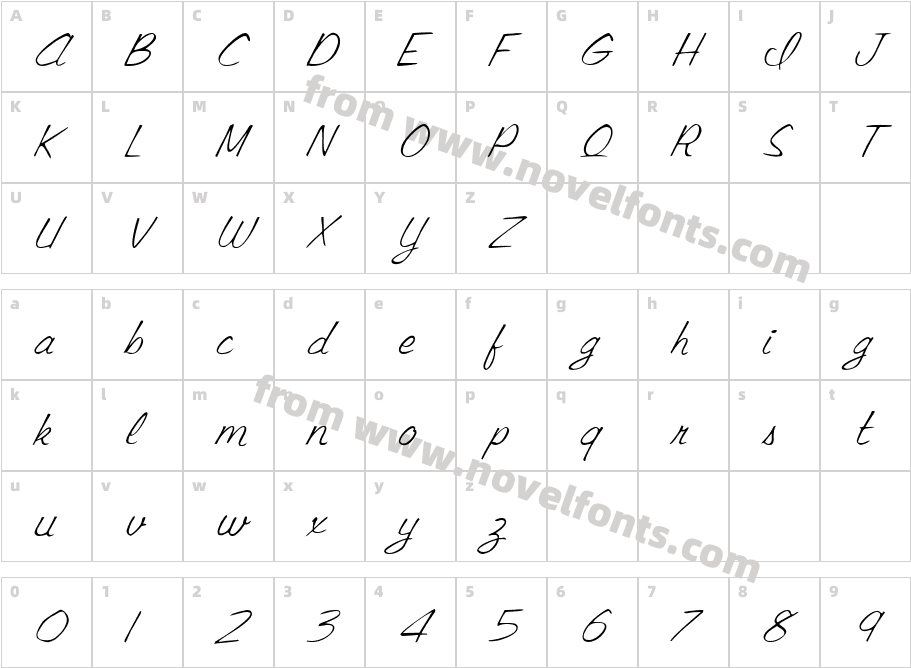 FZ SCRIPT 15 ITALICCharacter Map