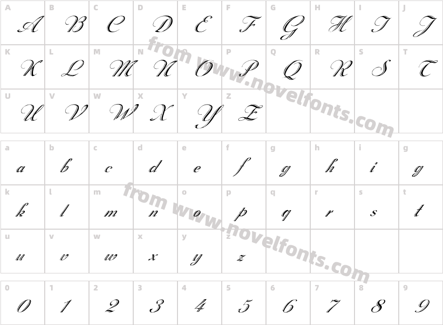 FZ SCRIPT 18 ITALICCharacter Map