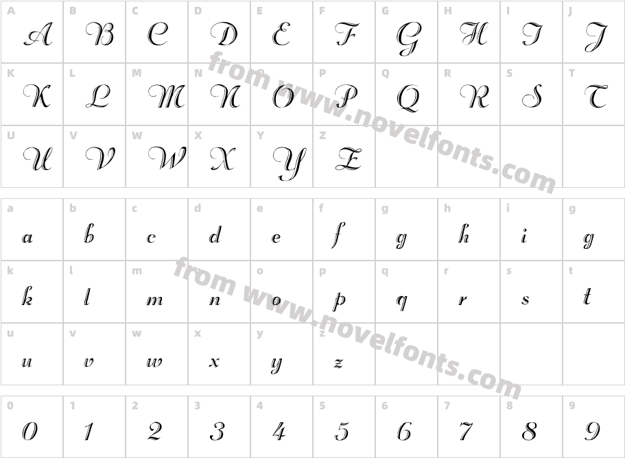 FZ SCRIPT 18Character Map