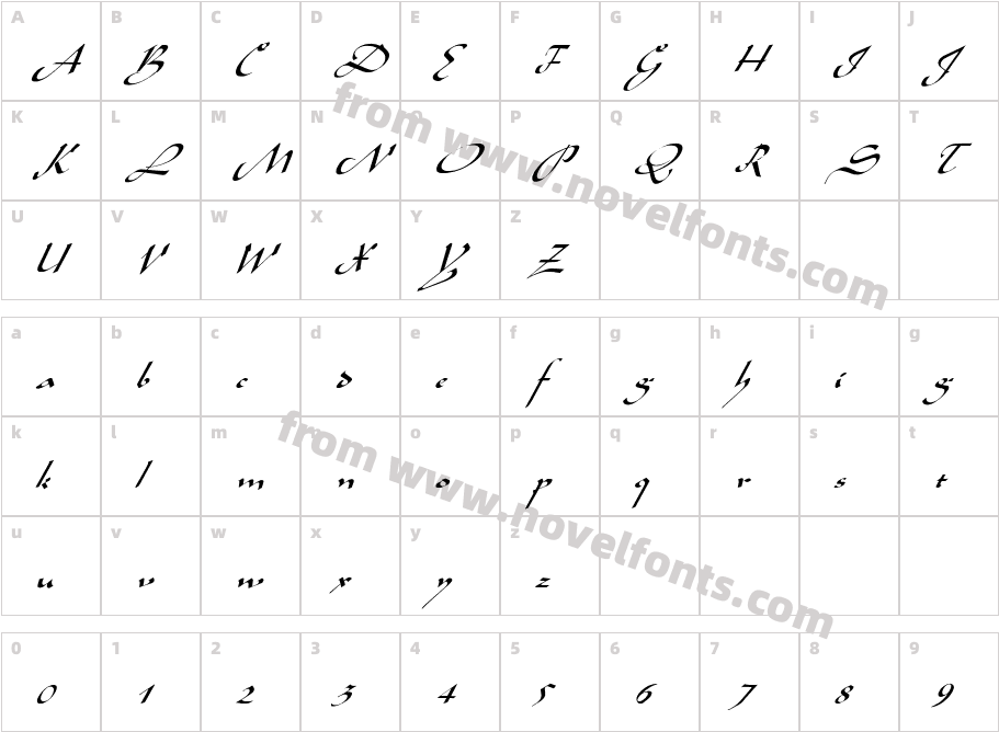 FZ SCRIPT 4 ITALICCharacter Map