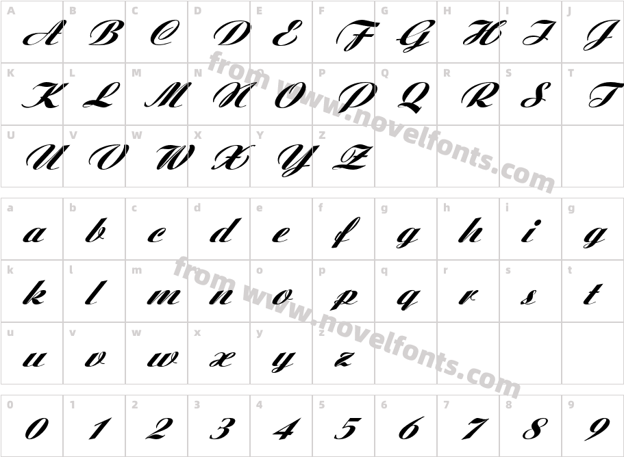 FZ SCRIPT 6 ITALICCharacter Map