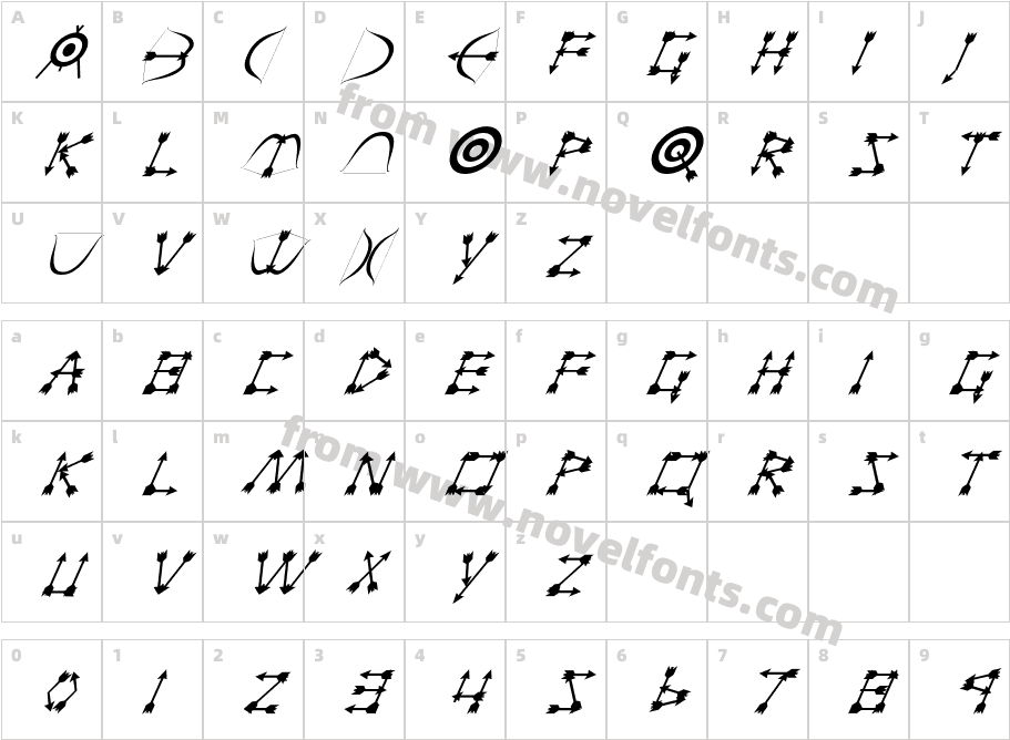 FZ UNIQUE 1 ITALICCharacter Map