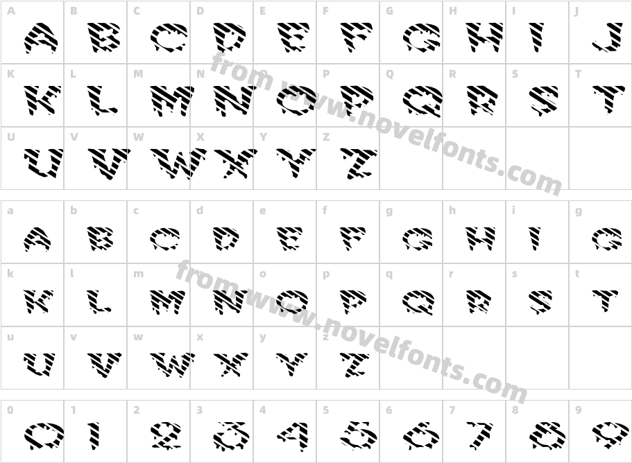 FZ UNIQUE 10 STRIPED EXCharacter Map