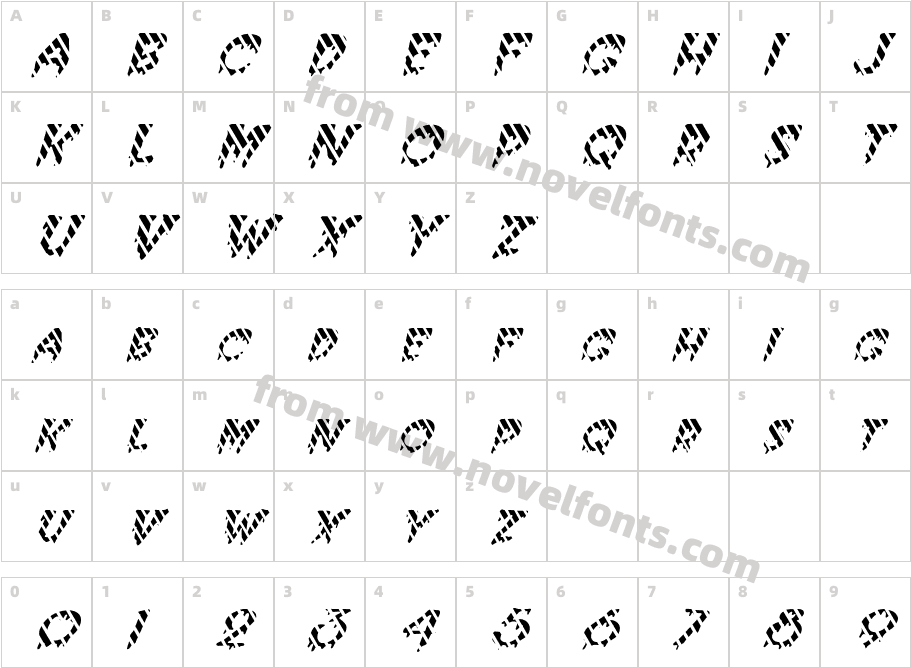 FZ UNIQUE 10 STRIPED ITALICCharacter Map