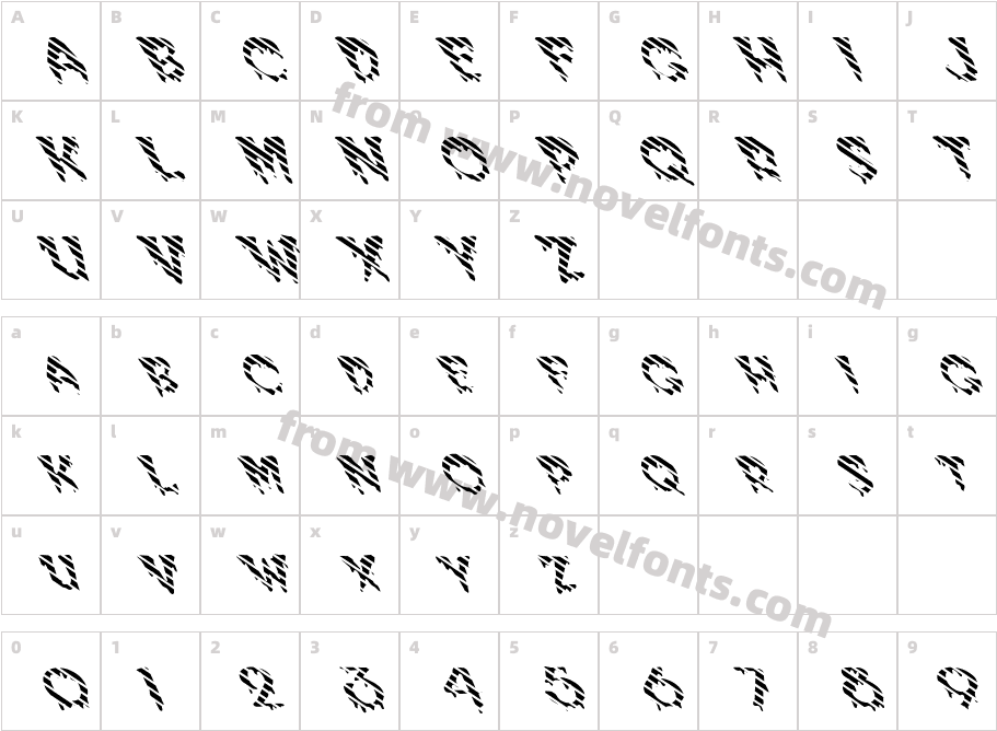 FZ UNIQUE 10 STRIPED LEFTYCharacter Map