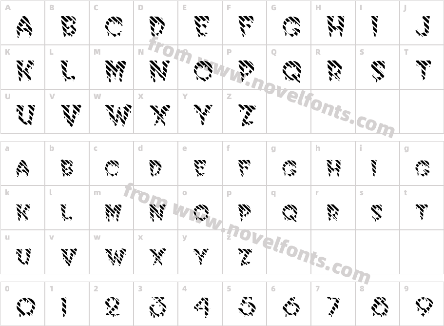 FZ UNIQUE 10 STRIPEDCharacter Map