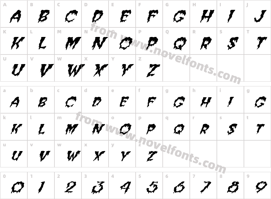 FZ UNIQUE 10 WAVEY ITALICCharacter Map