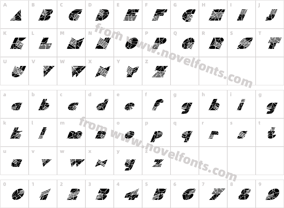 FZ UNIQUE 11 CRACKED ITALICCharacter Map