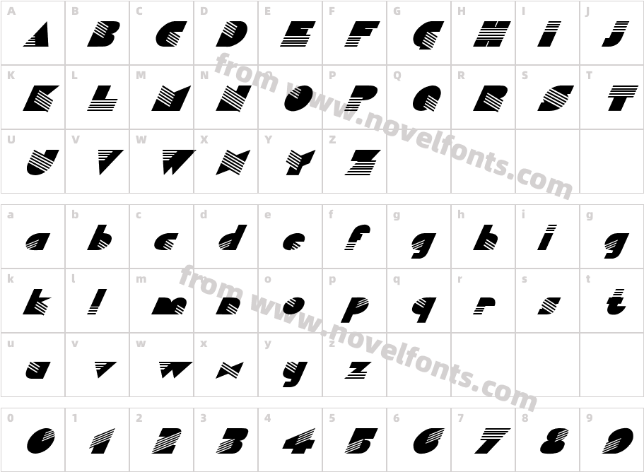 FZ UNIQUE 11 ITALICCharacter Map