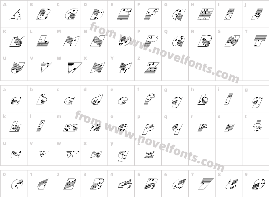 FZ UNIQUE 11 SPOTTED ITALICCharacter Map