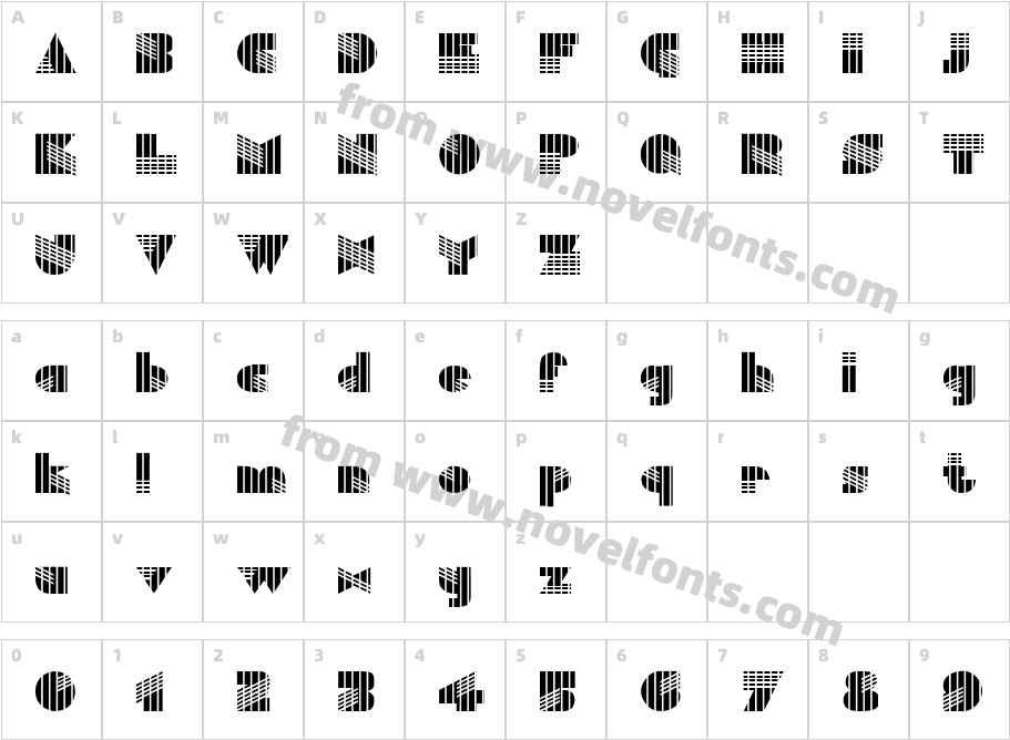 FZ UNIQUE 11 STRIPEDCharacter Map