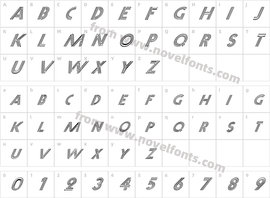 FZ UNIQUE 12 ITALICCharacter Map