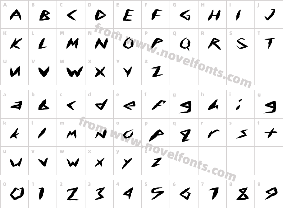 FZ UNIQUE 17 MANGLED EXCharacter Map