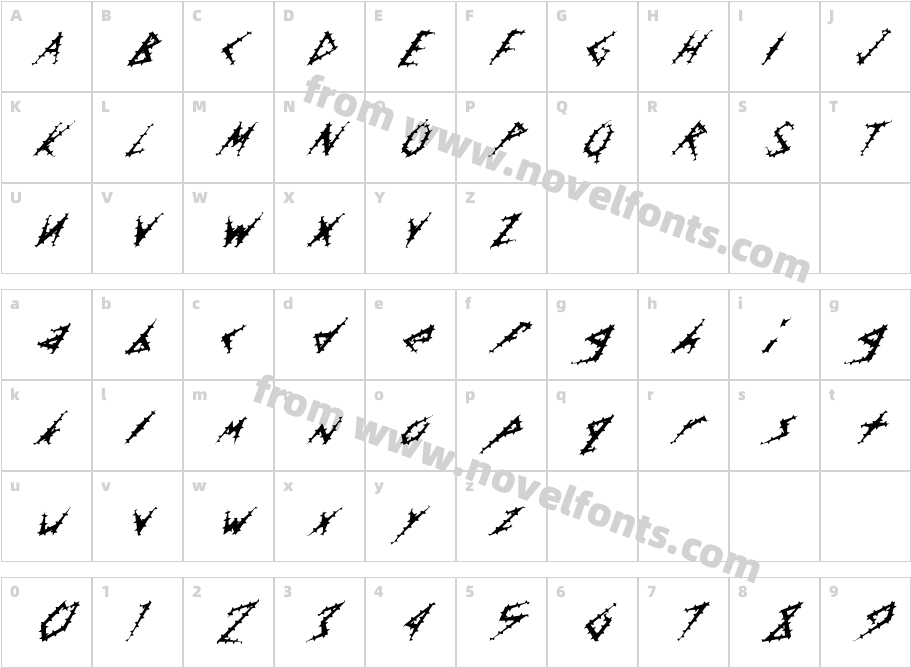 FZ UNIQUE 17 SPIKED ITALICCharacter Map