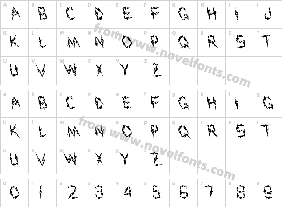 FZ UNIQUE 19 CRACKED LEFTYCharacter Map