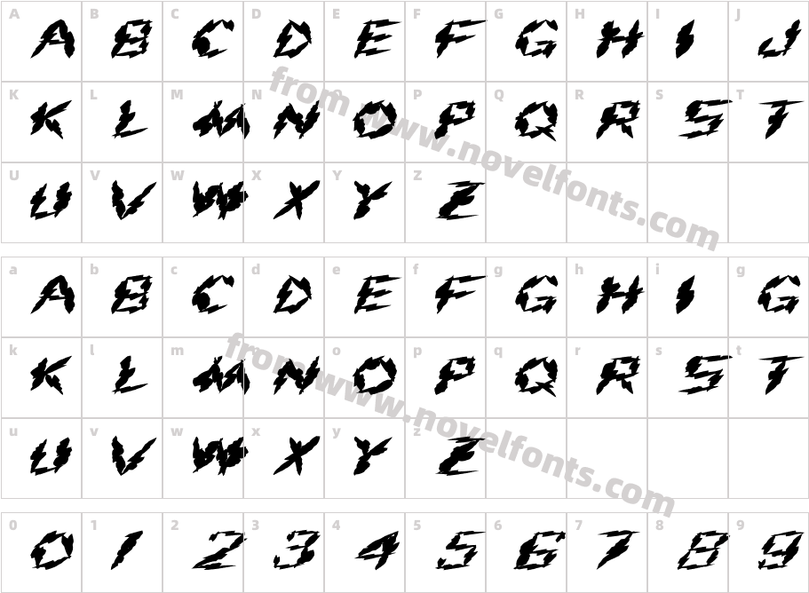 FZ UNIQUE 19 MANGLED EXCharacter Map