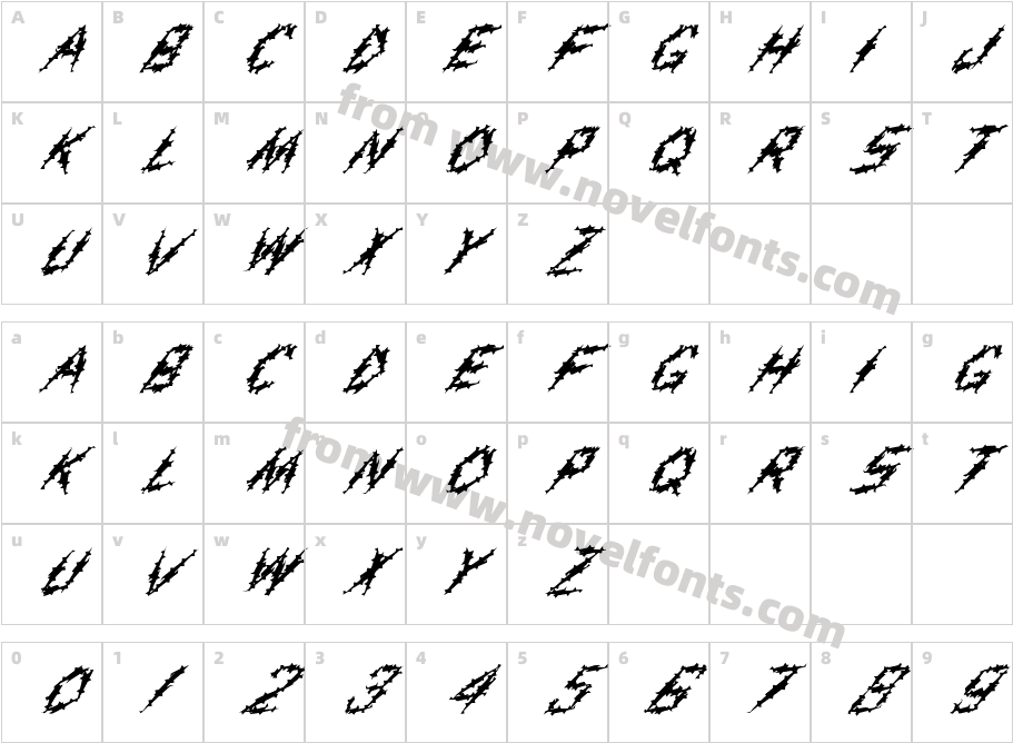 FZ UNIQUE 19 SPIKE ITALICCharacter Map