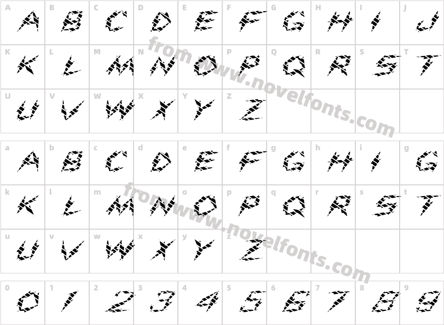 FZ UNIQUE 19 STRIPED EXCharacter Map