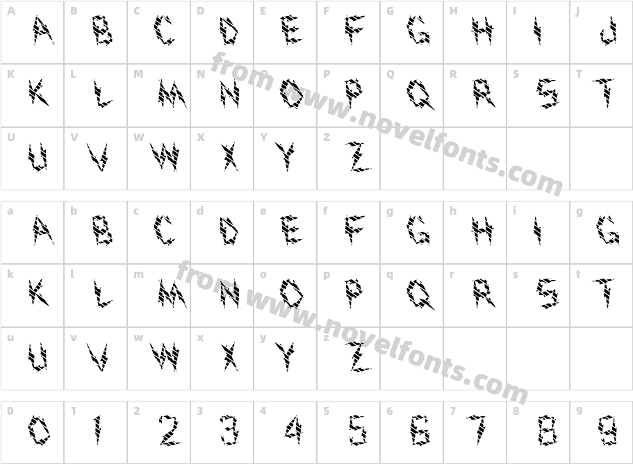 FZ UNIQUE 19 STRIPED LEFTYCharacter Map