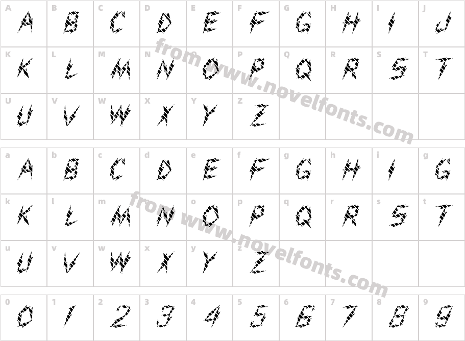 FZ UNIQUE 19 STRIPEDCharacter Map