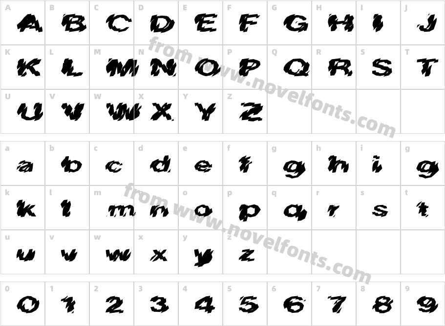 FZ UNIQUE 20 MANGLED EXCharacter Map