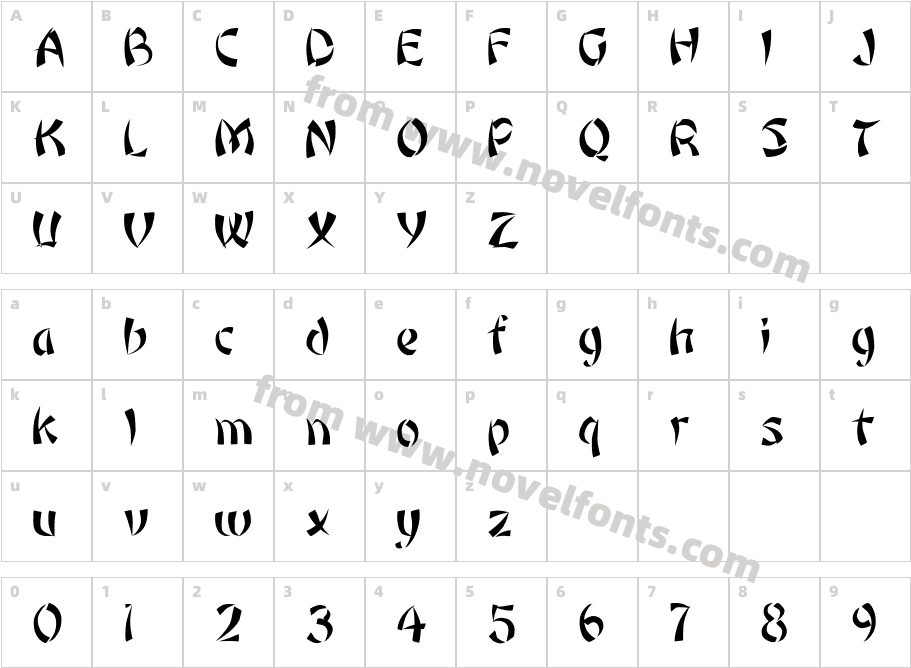 FZ UNIQUE 22Character Map