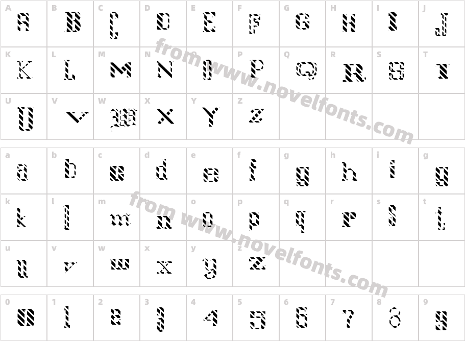 FZ UNIQUE 24 STRIPEDCharacter Map