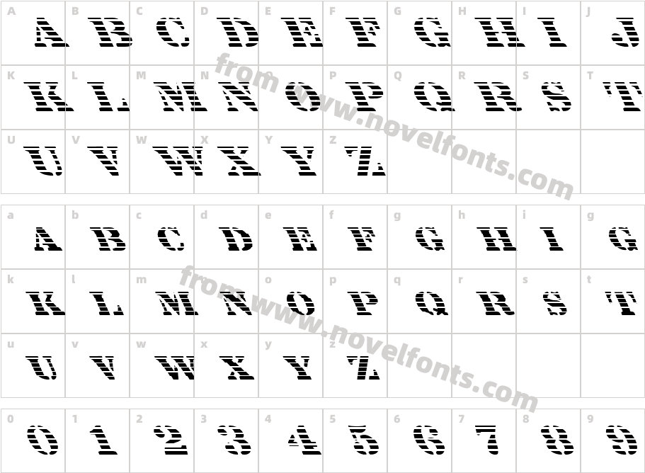 FZ UNIQUE 25 STRIPED LEFTYCharacter Map