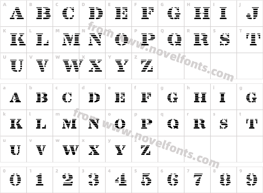 FZ UNIQUE 25 STRIPEDCharacter Map