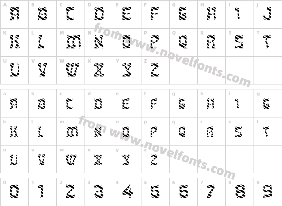 FZ UNIQUE 27 STRIPED EXCharacter Map