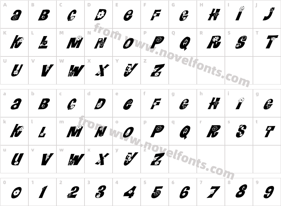 FZ UNIQUE 3 ITALICCharacter Map