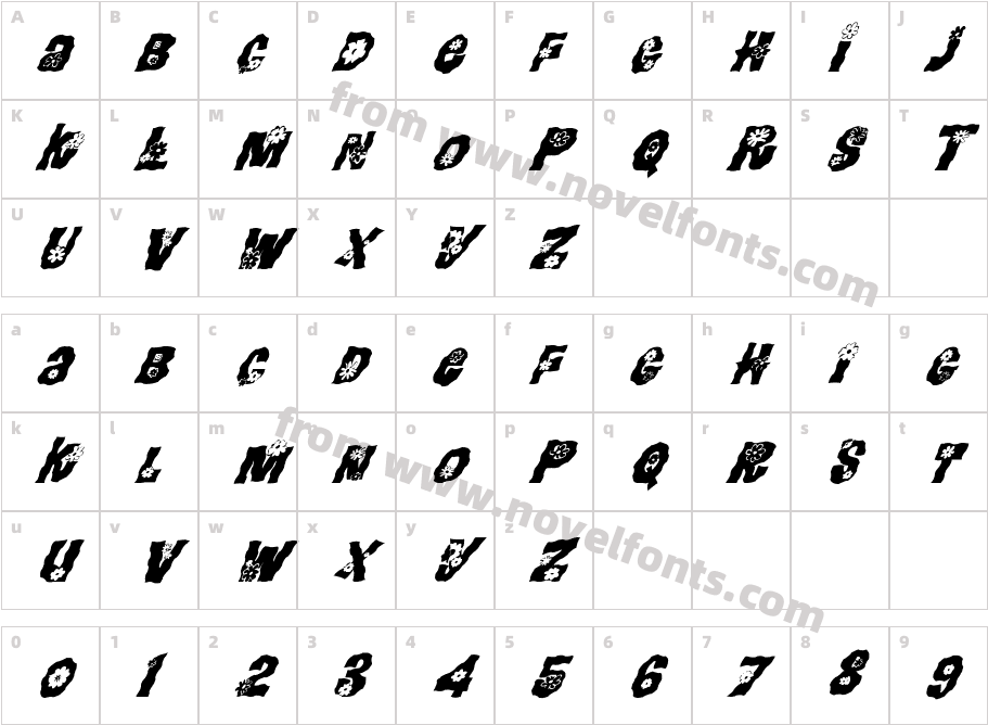 FZ UNIQUE 3 WAVEY ITALICCharacter Map