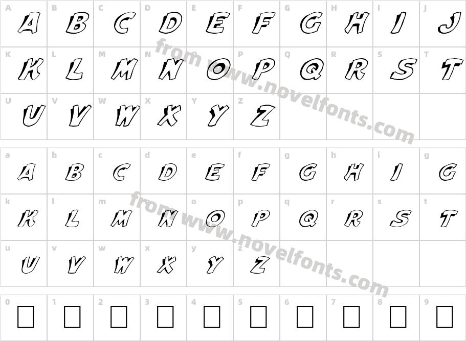 FZ UNIQUE 31 ITALICCharacter Map