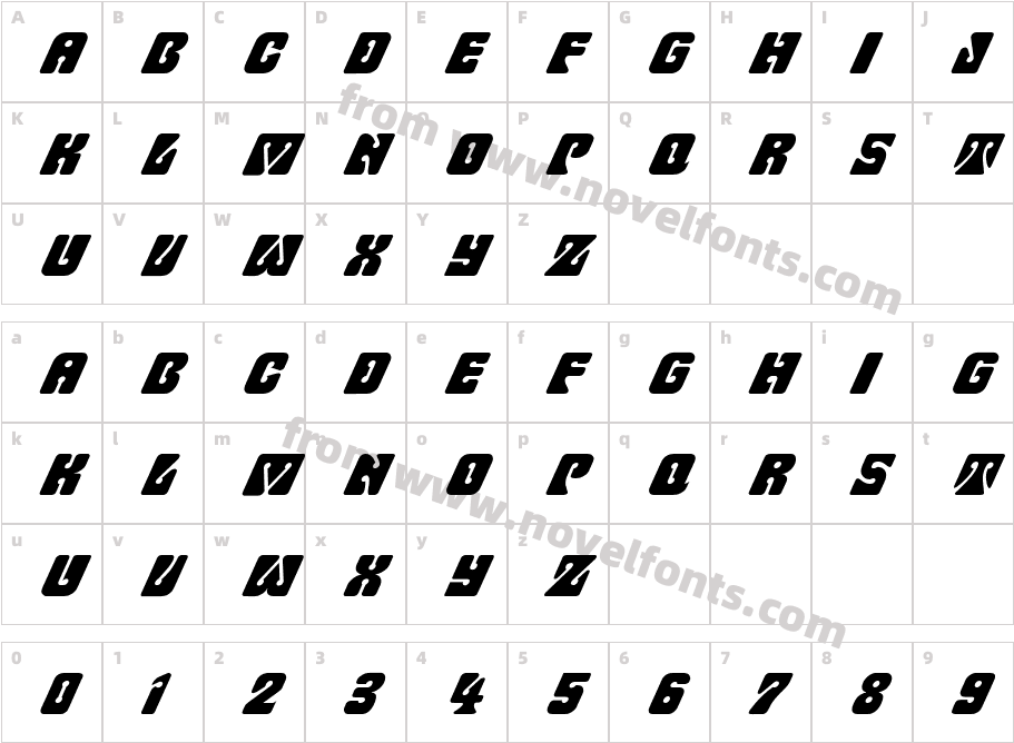 FZ UNIQUE 32 ITALICCharacter Map