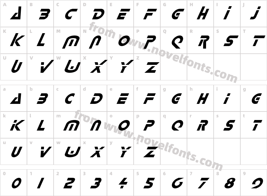 FZ UNIQUE 35 ITALICCharacter Map