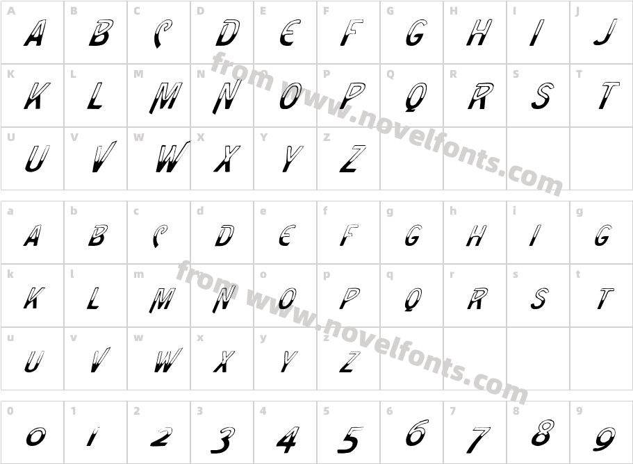 FZ UNIQUE 4 ITALICCharacter Map