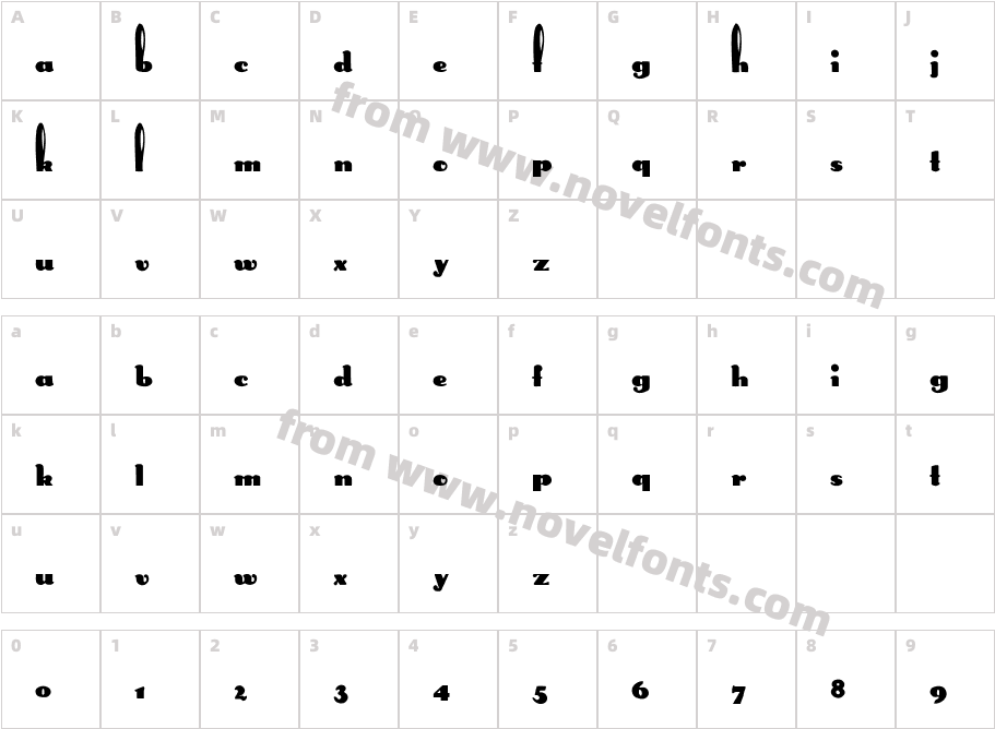 FZ UNIQUE 41Character Map