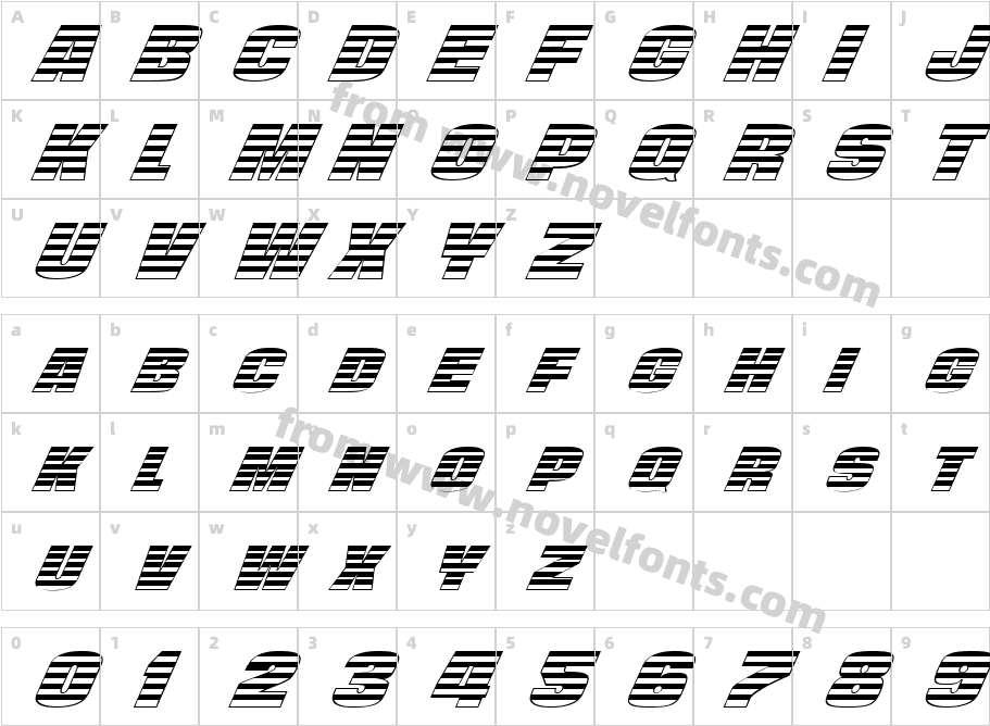 FZ UNIQUE 45 ITALICCharacter Map