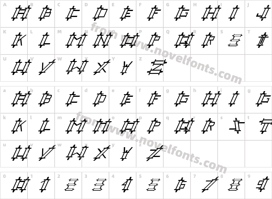 FZ UNIQUE 47 ITALICCharacter Map