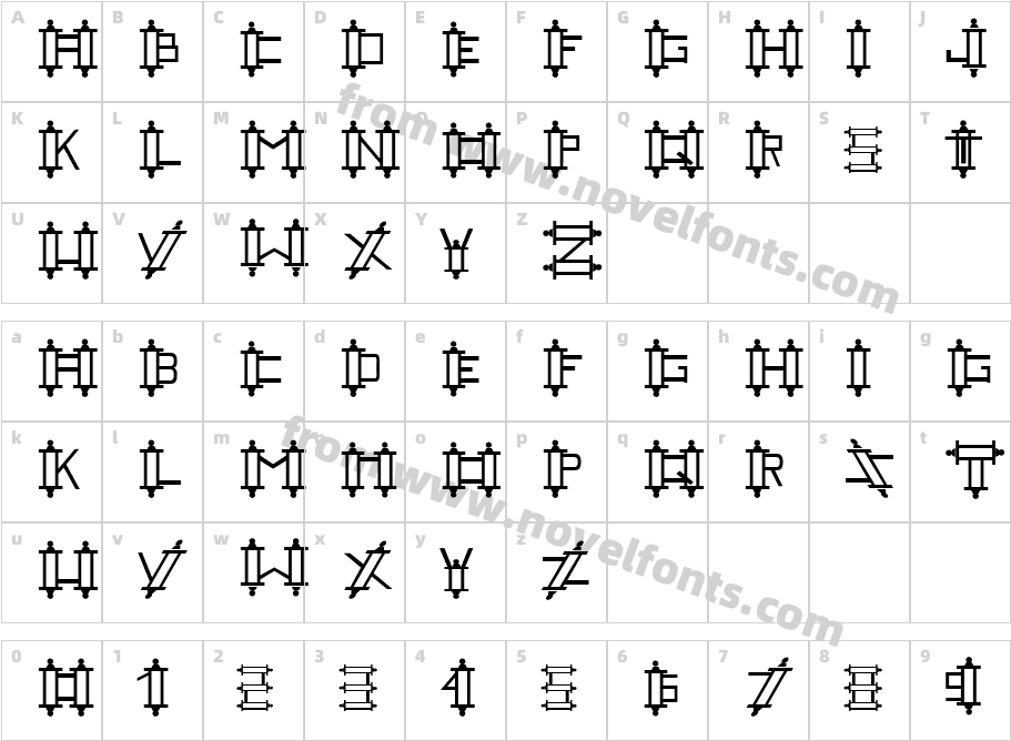 FZ UNIQUE 47Character Map