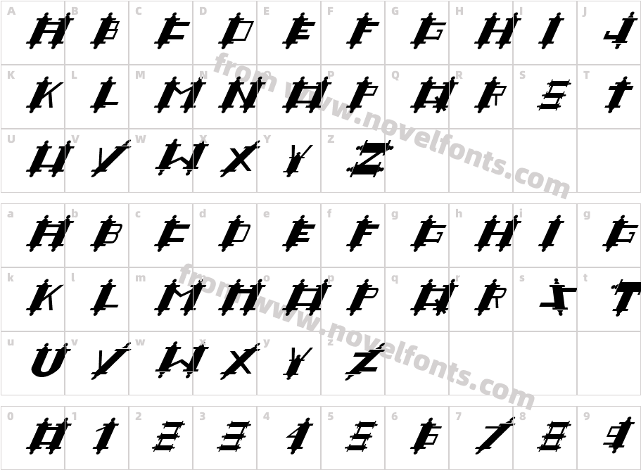 FZ UNIQUE 48 ITALICCharacter Map