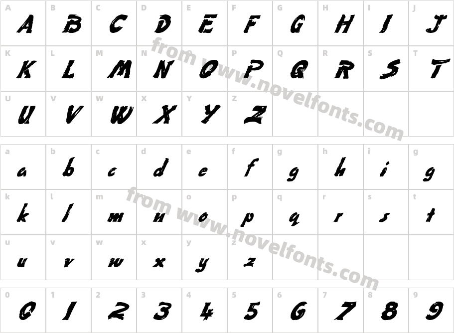 FZ UNIQUE 50 ITALICCharacter Map